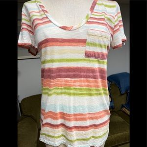 Caslon striped, lightweight T-shirt, sz M